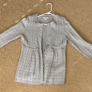 LOFT Light Gray Cable Knit Cardigan